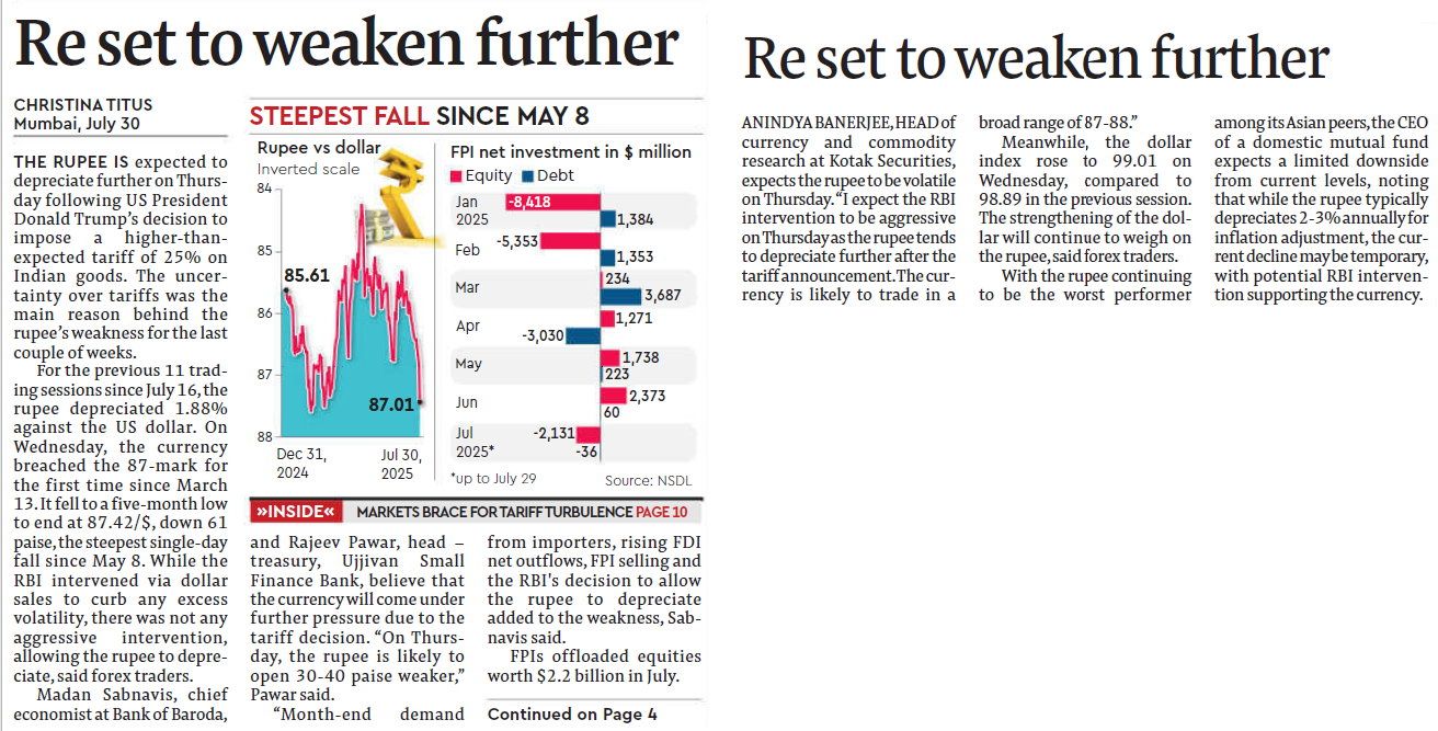Re set to weaken further