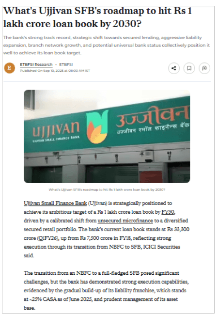 What's Ujjivan SFB's roadmap to hit Rs 1 lakh crore loan book by 2030?