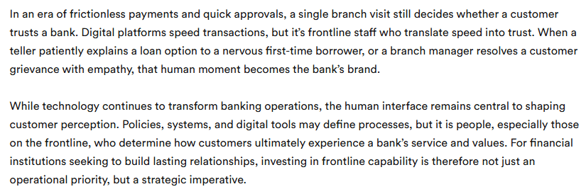 Why frontline teams define customer experience in banking