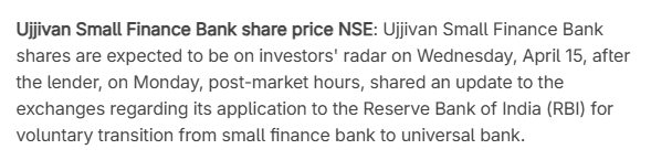 Ujjivan SFB shares in focus as RBI returns universal banking application; check details