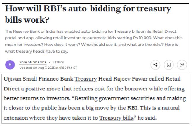How will RBI’s auto-bidding for treasury bills work?