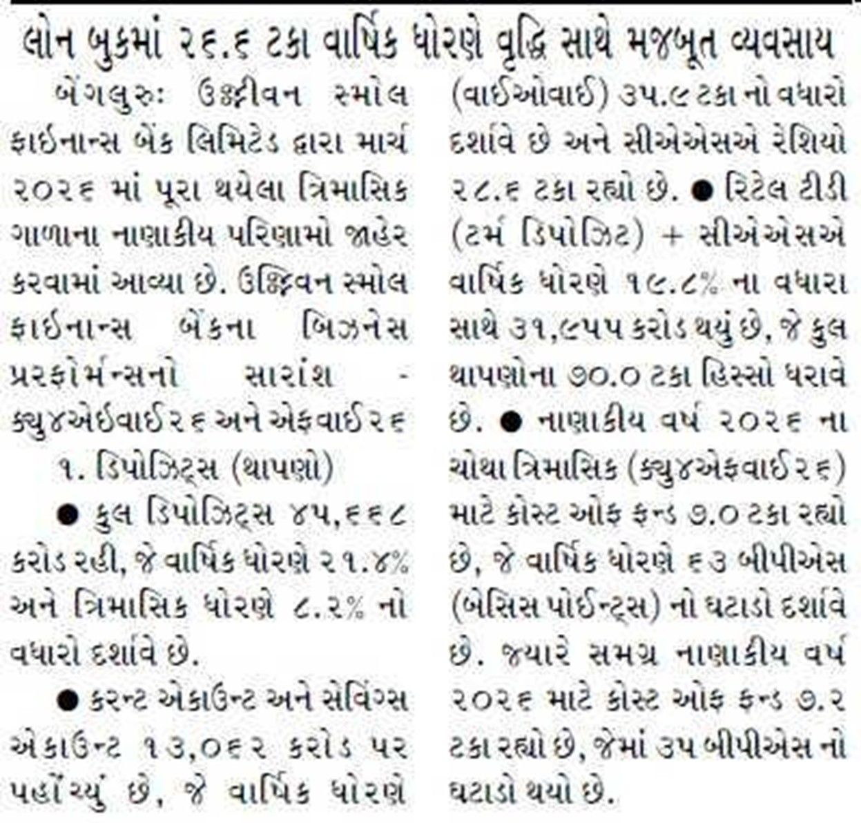 Strong business with 26.6% YoY growth in loan book