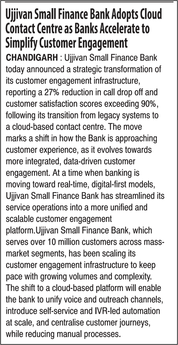 Ujjivan Small Finance Bank Adopts Cloud Contact Centre as Banks Accelerate to Simplify Customer Engagement