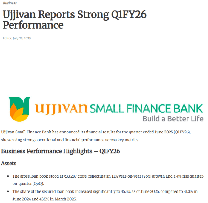 Business Performance Highlights – Q1FY26