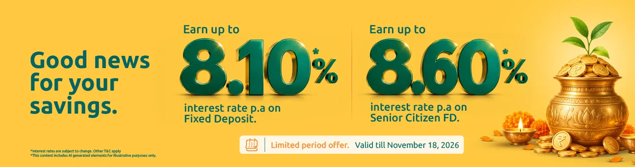 Ujjivan FD Festive Offer: Earn Up to 8.60%* p.a. Before 18 November 2026