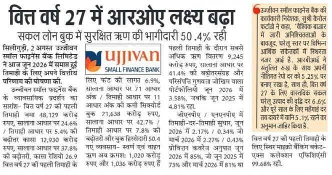 वित्त वर्ष 27 में आरओए लक्ष्य बढ़ा