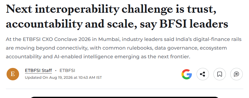 Next interoperability challenge is trust, accountability and scale, say BFSI leaders