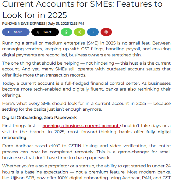 Current Accounts for SMEs: Features to Look for in 2025