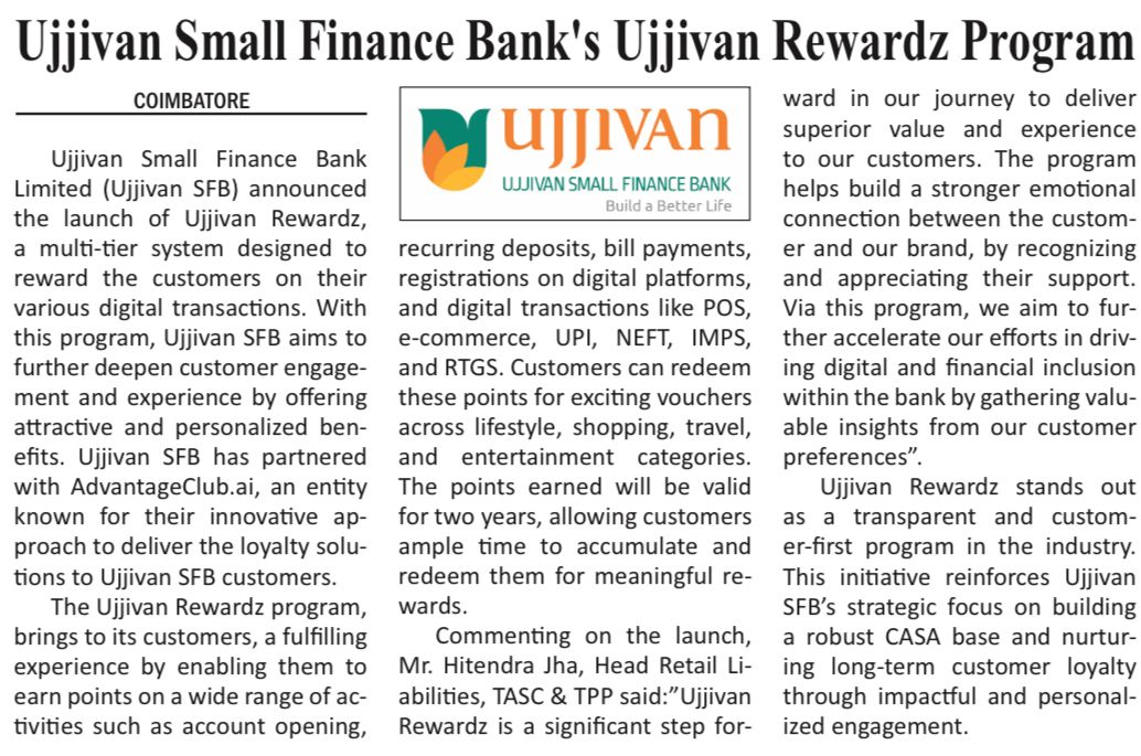 Ujjivan Rewardz Program